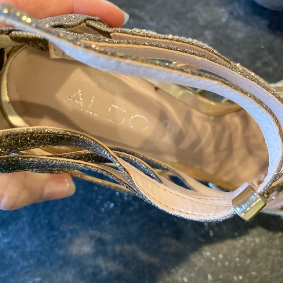 Women's ALDO gold bronze ombré glitter stiletto heels sandals shoes size 8.5 - Picture 10 of 11